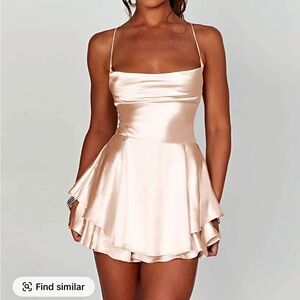 Elegant Satin Cowl Neck Dress